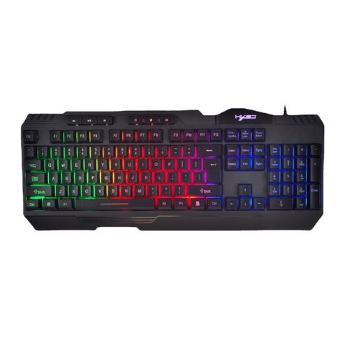 新l700英文键盘109键薄膜游戏键盘三种背光模式彩虹混色跨境批发